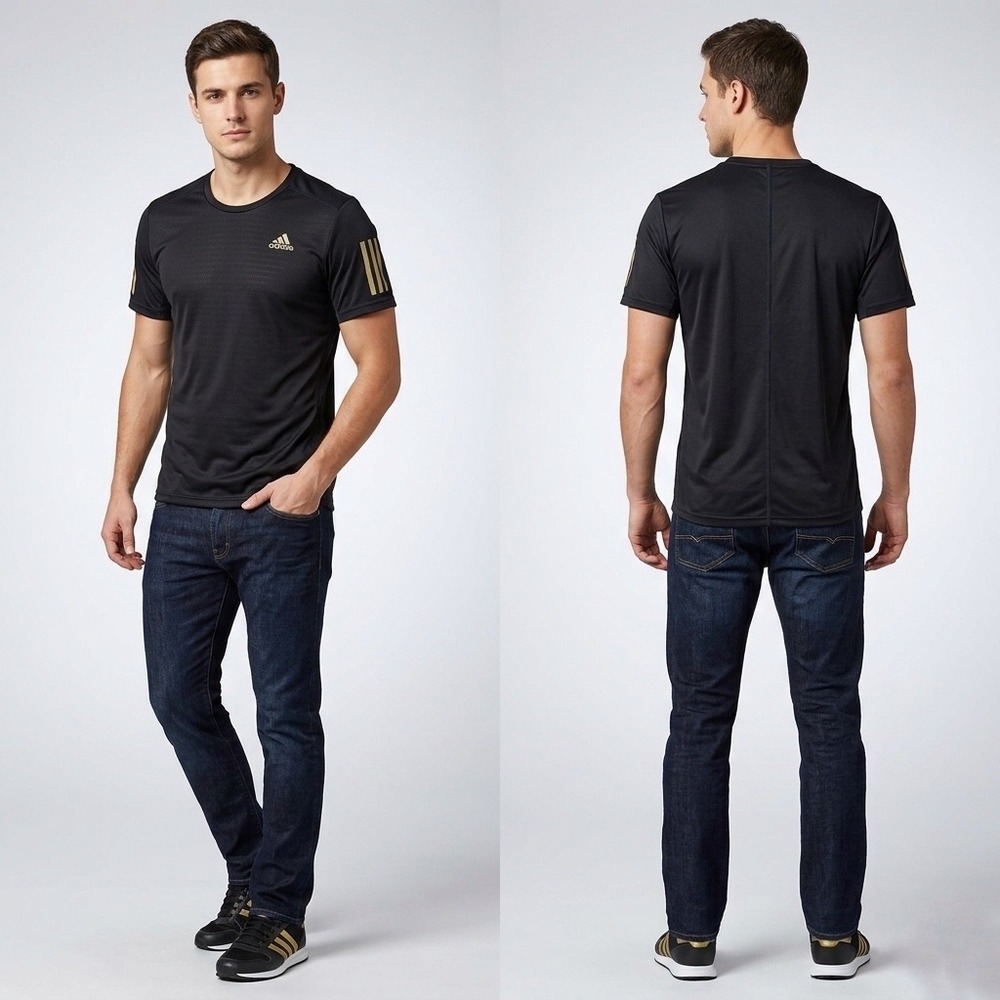 Adidas‎ Mens Climacool Running Shirt Black Gold BS3281 AHJ003 Training Tee Small